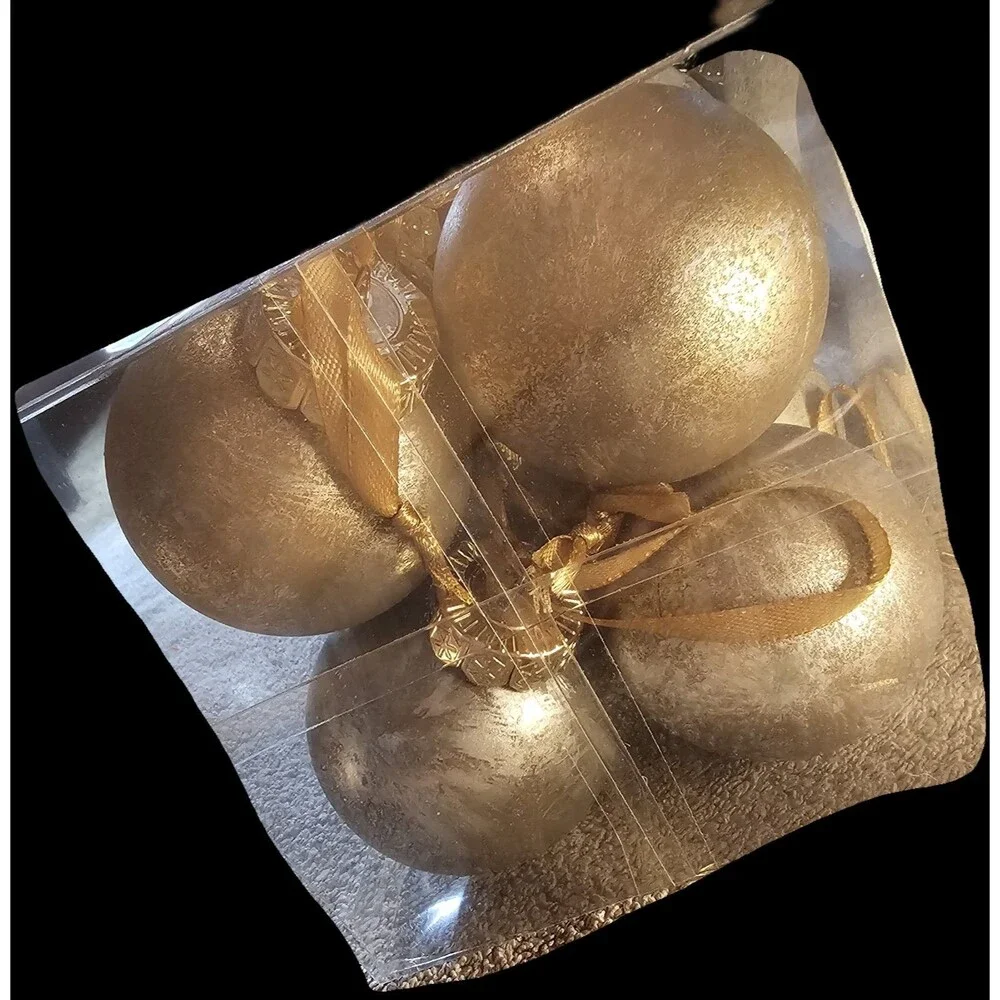 PullCrease 12 Pcs Neutral Textured Christmas Ball Ornaments 2.4 Inch